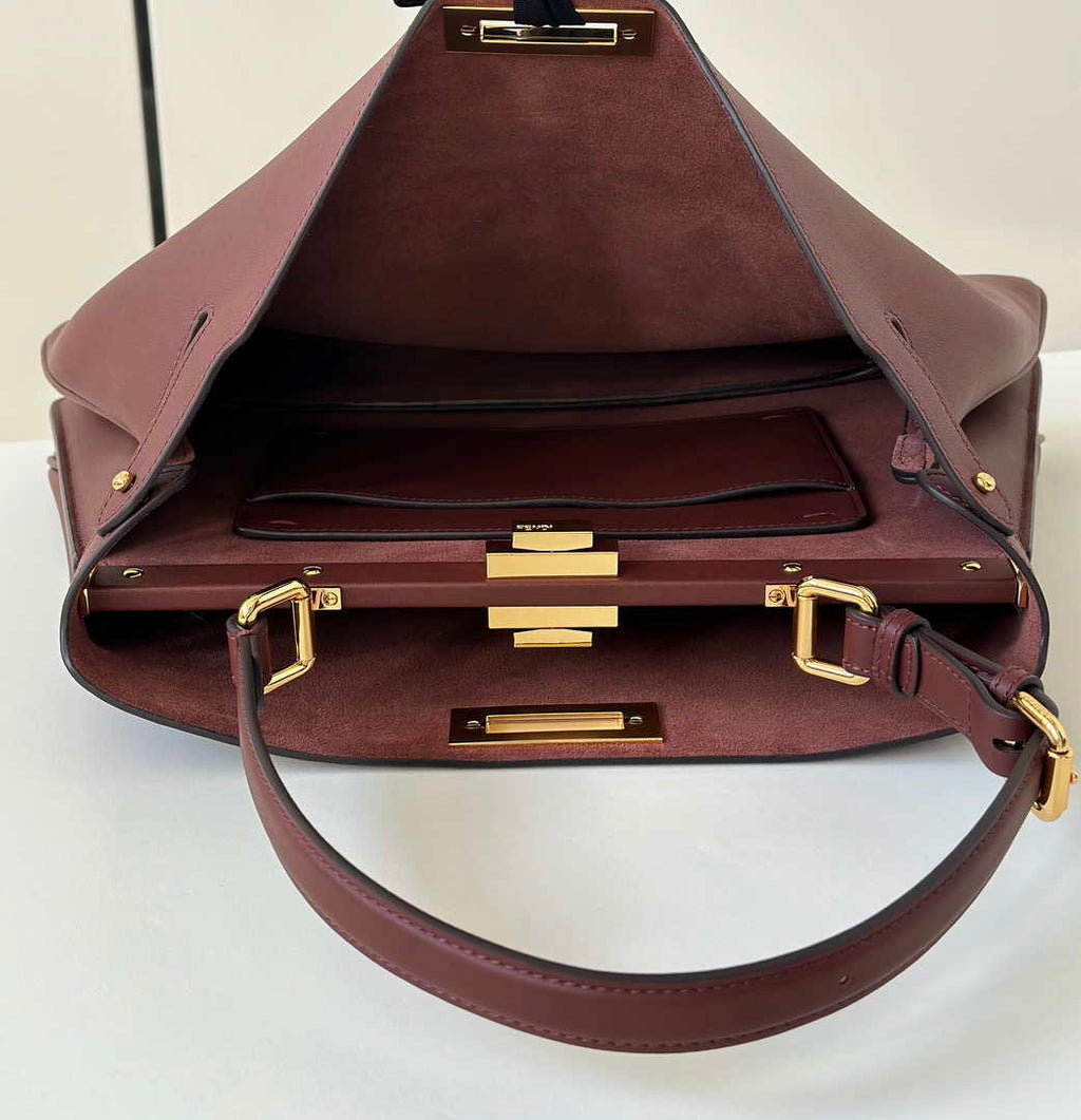 Fendi Peekaboo Soft Large Brown Leather Bag 8BN358 - Default Title - View 5