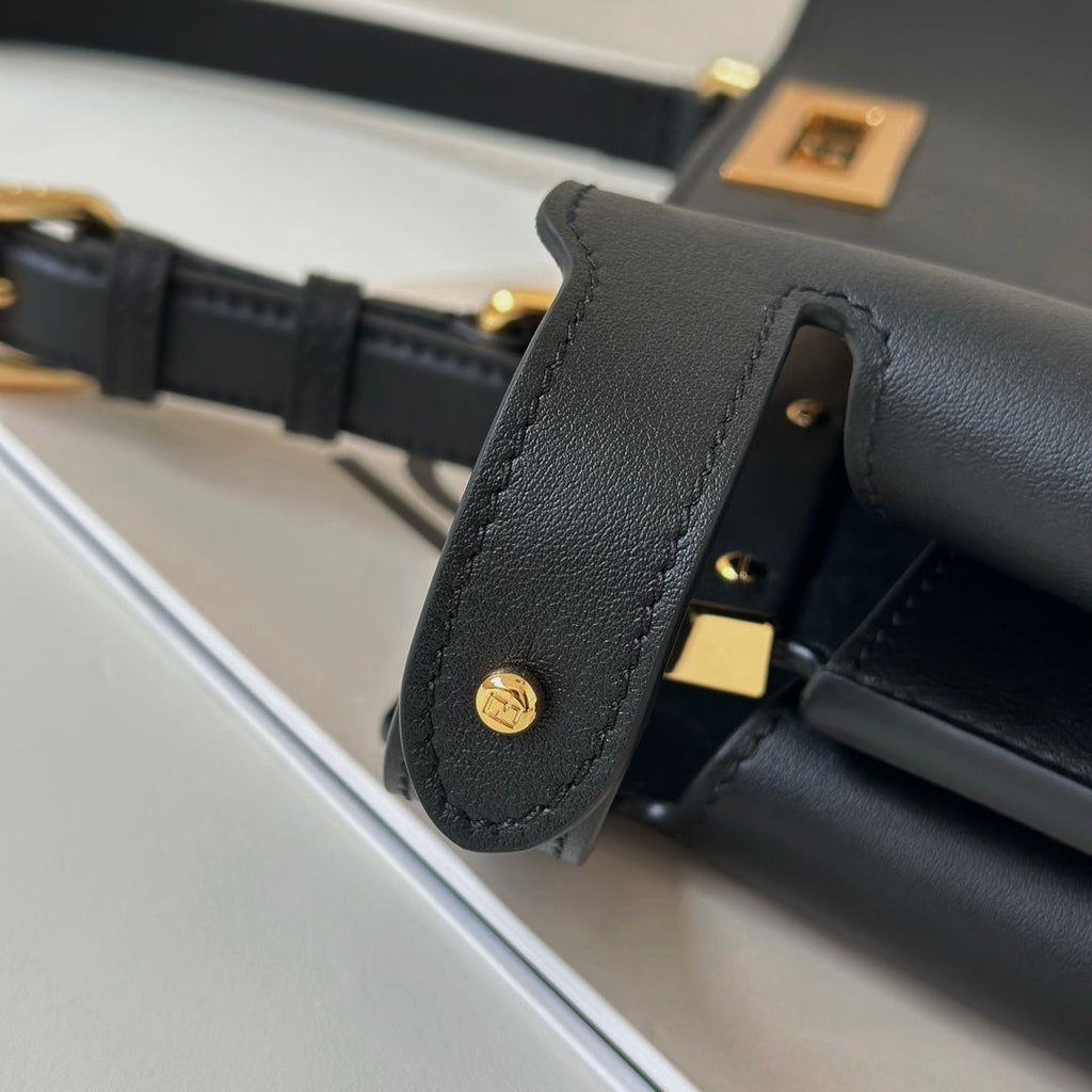 Fendi Peekaboo Soft Large Black Leather Bag 8BN358 - Default Title - View 8