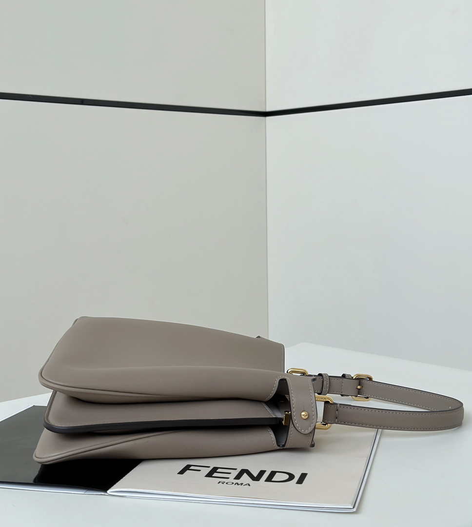 Fendi Peekaboo Soft Medium Gray Leather Bag 8BN353 - Default Title - View 3