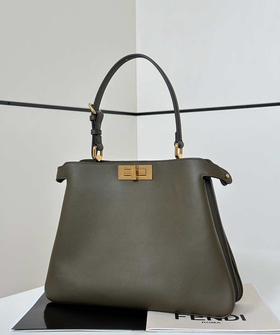 Fendi Peekaboo Soft Medium Green Leather Bag 8BN353 - Default Title - View 2