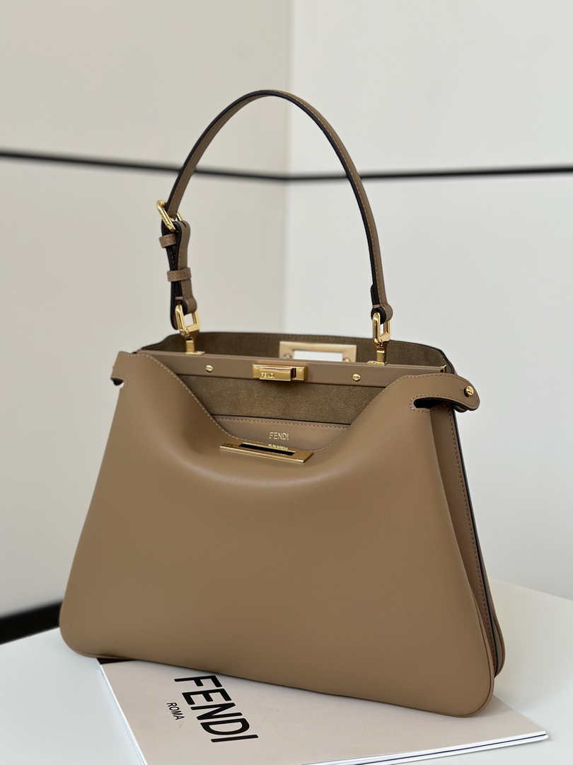 Fendi Peekaboo Soft Medium Apricot Leather Bag 8BN353 - Default Title - View 1