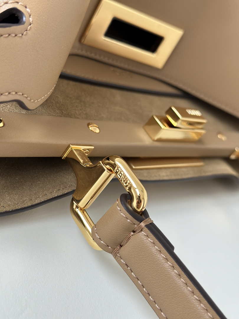 Fendi Peekaboo Soft Medium Apricot Leather Bag 8BN353 - Default Title - View 8