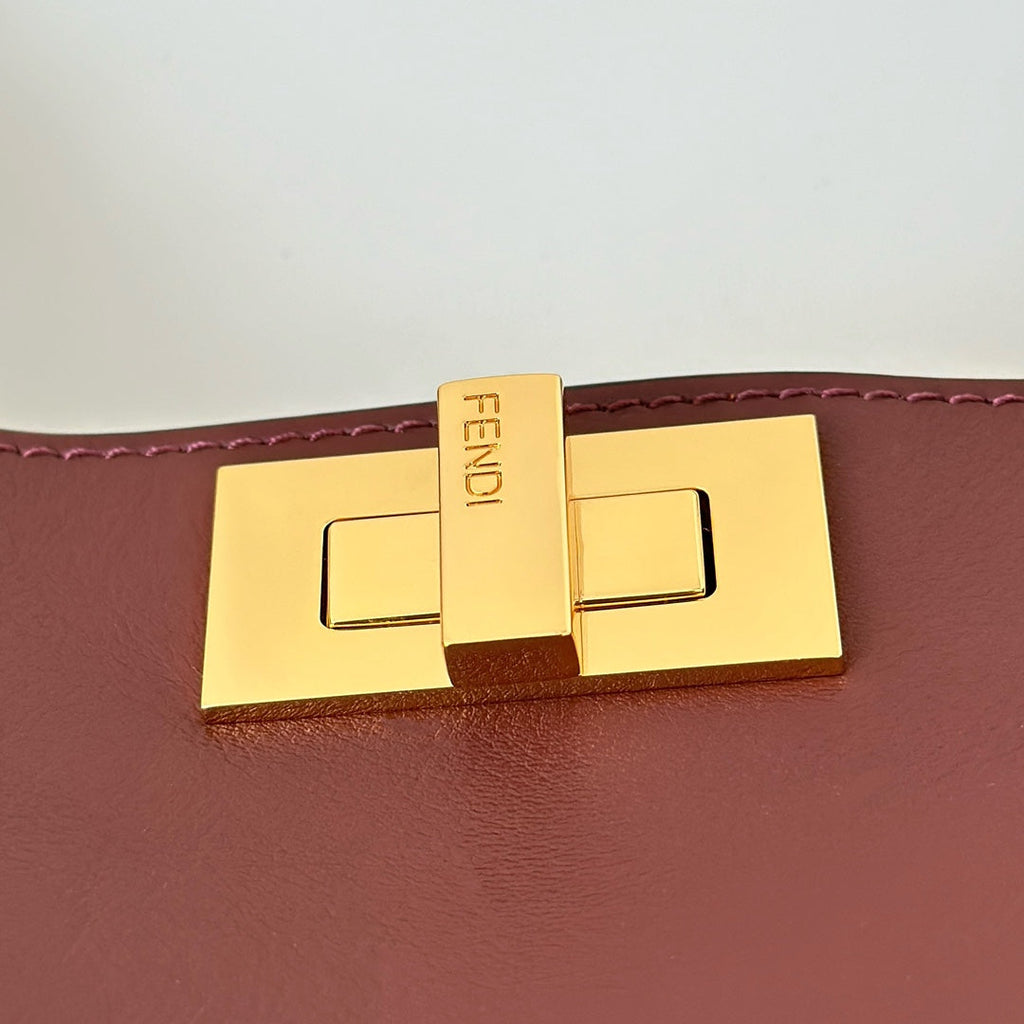 Fendi Peekaboo Soft Small Leather Wine Red 8BN365 - Default Title - View 5