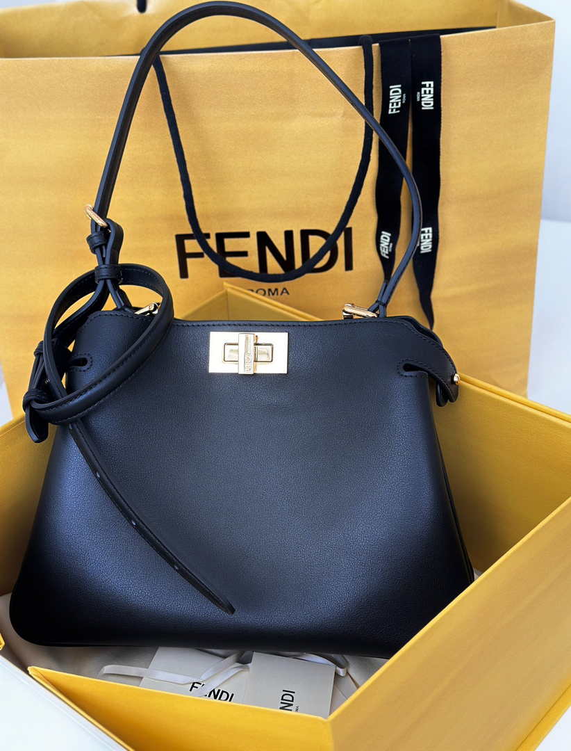 Fendi Peekaboo Soft Small Leather Black 8BN365 - Default Title - View 2