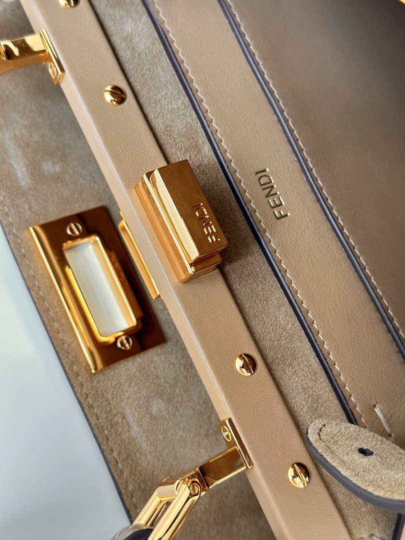 Fendi Peekaboo Soft Small Leather Apricot 8BN365 - Default Title - View 7
