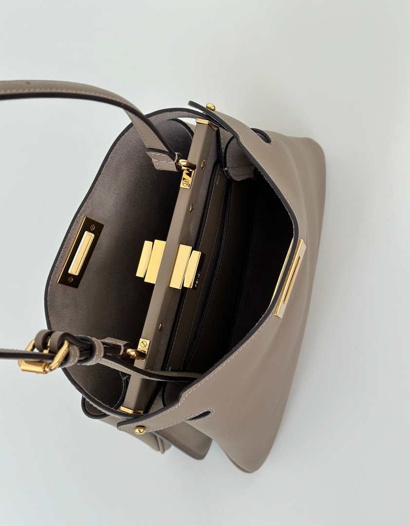 Fendi Peekaboo Soft Small Leather Gray 8BN365 - Default Title - View 9
