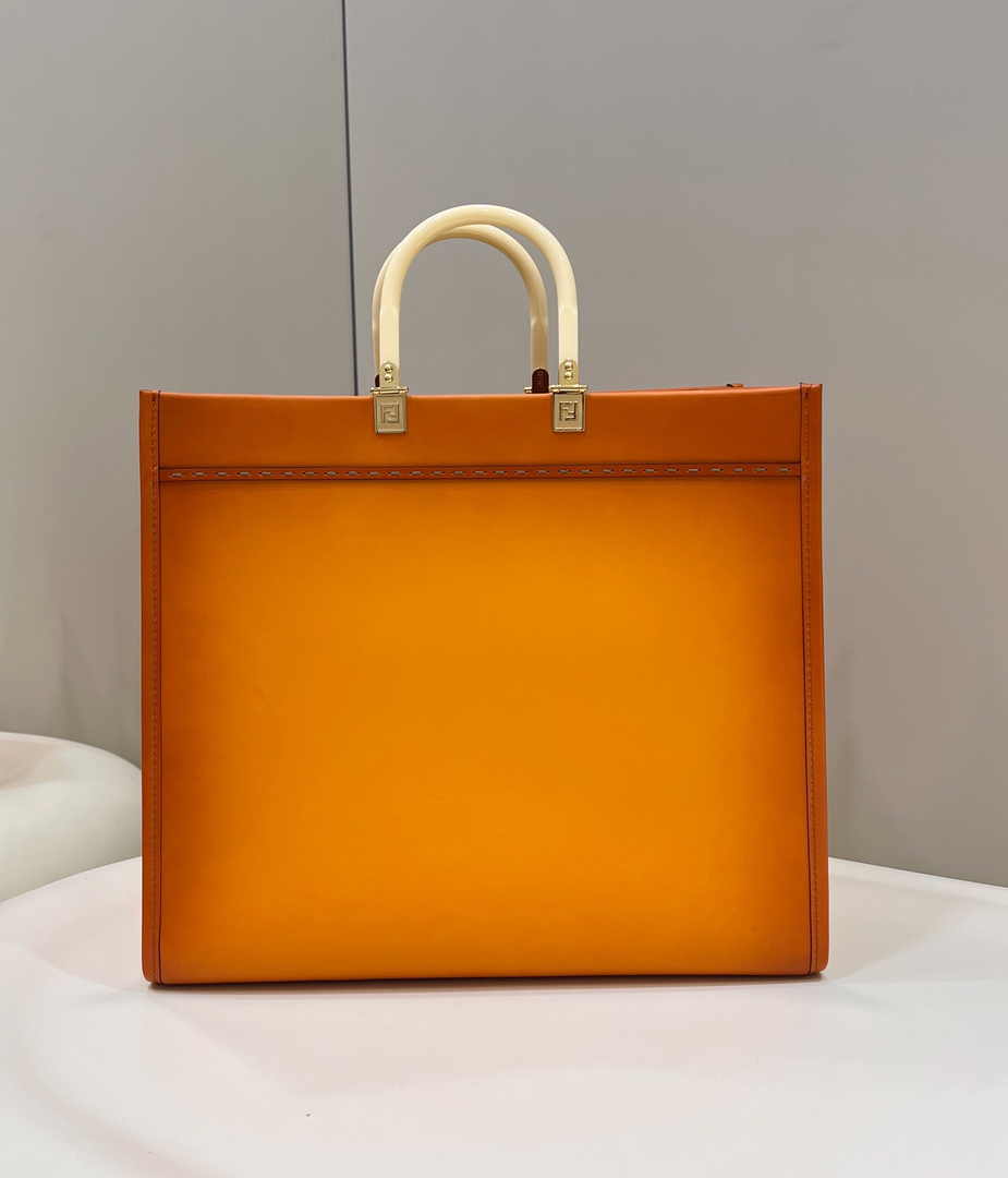 Fendi Sunshine Large Bag Yellow Leather Shopper 8BH372 - Default Title - View 2