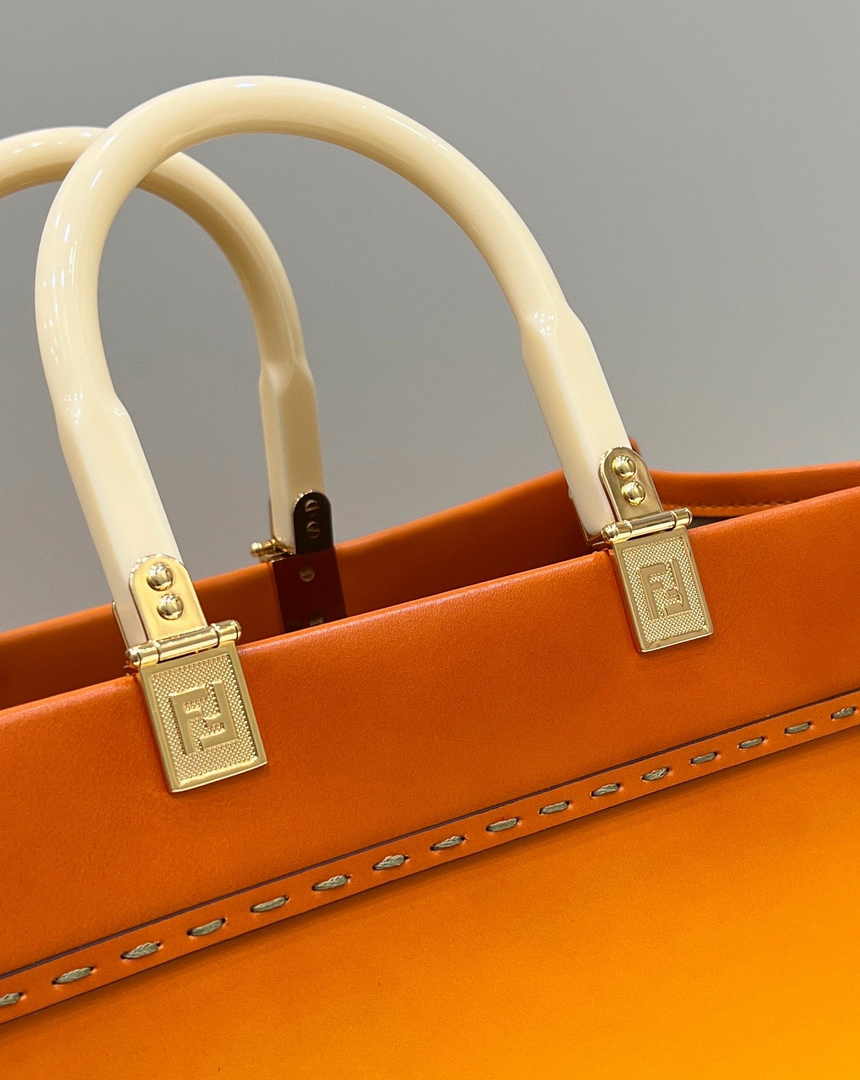 Fendi Sunshine Large Bag Yellow Leather Shopper 8BH372 - Default Title - View 5