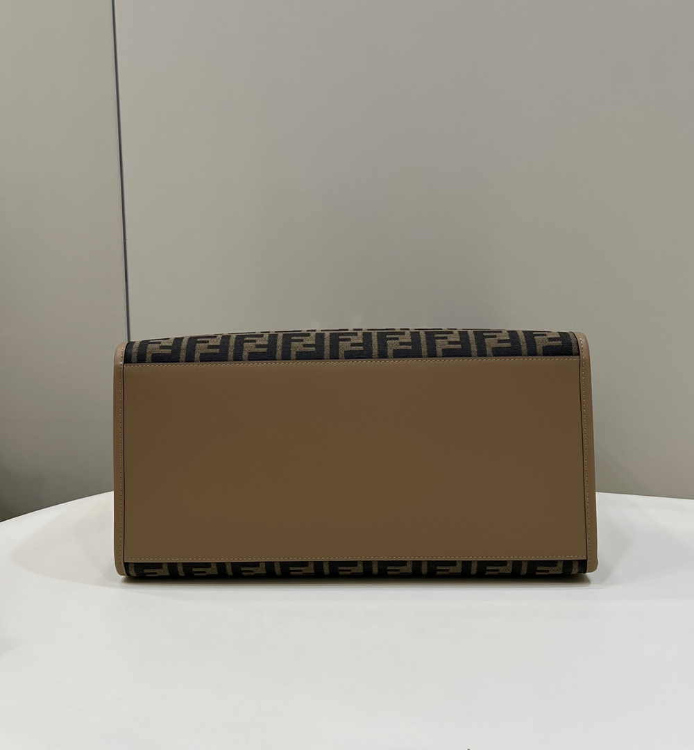Fendi Sunshine Large Bag 8BH372 Brown FF jacquard fabric shopper - Default Title - View 4