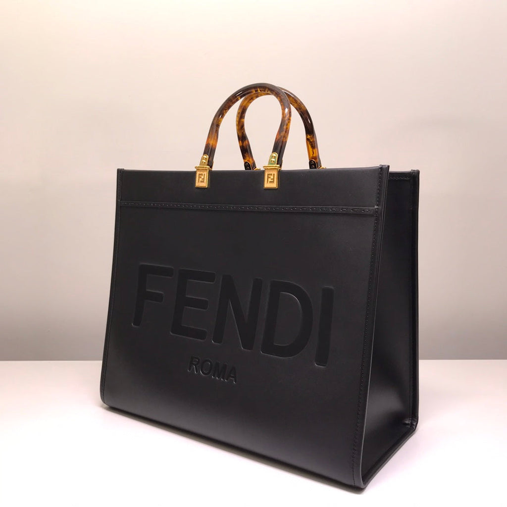 Fendi Sunshine Large Bag 8BH372 Black Leather Shopper - Default Title - View 2