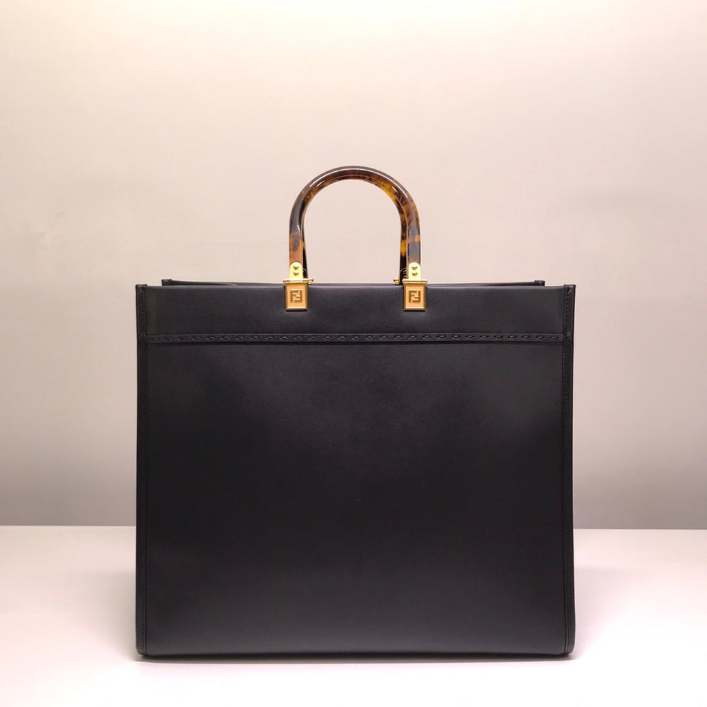 Fendi Sunshine Large Bag 8BH372 Black Leather Shopper - Default Title - View 3