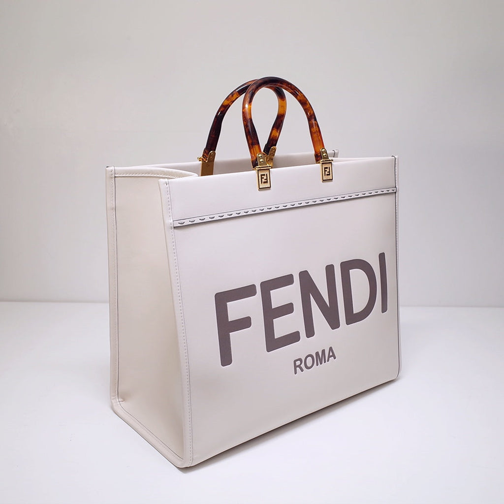 Fendi Sunshine Large Bag 8BH372 White Leather Shopper - Default Title - View 2