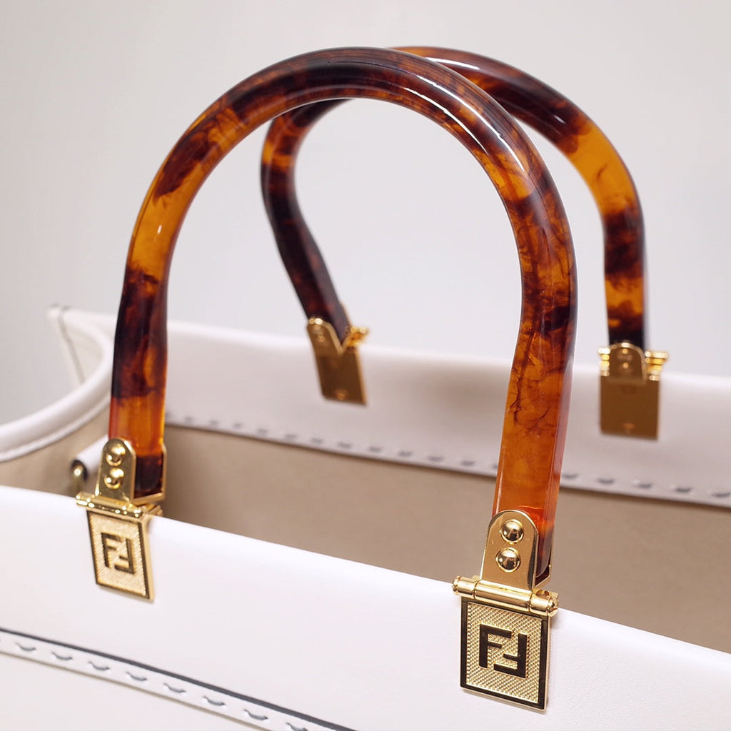 Fendi Sunshine Large Bag 8BH372 White Leather Shopper - Default Title - View 5