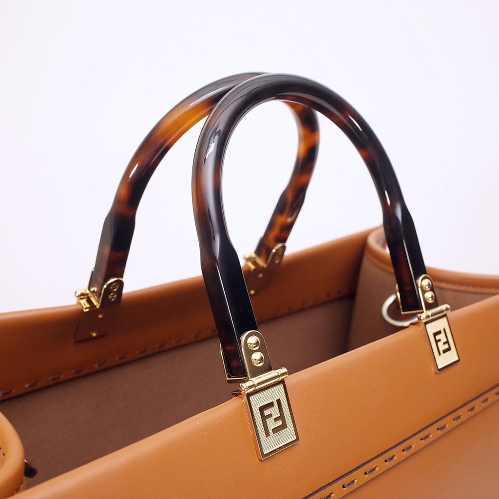 Fendi Sunshine Large Bag 8BH372 Brown Leather Shopper - Default Title - View 5