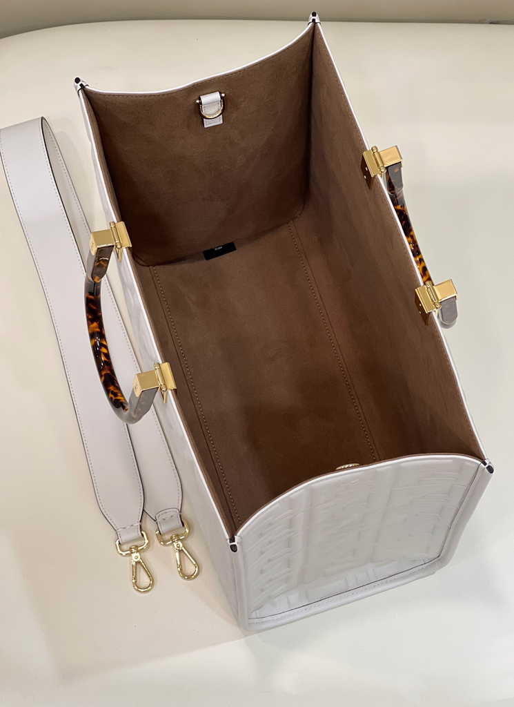 Fendi Sunshine Medium Bag 8BH386 White leather shopper - Default Title - View 11