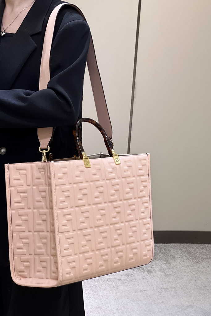 Fendi Sunshine Medium Bag 8BH386 Pink leather shopper - Default Title - View 2