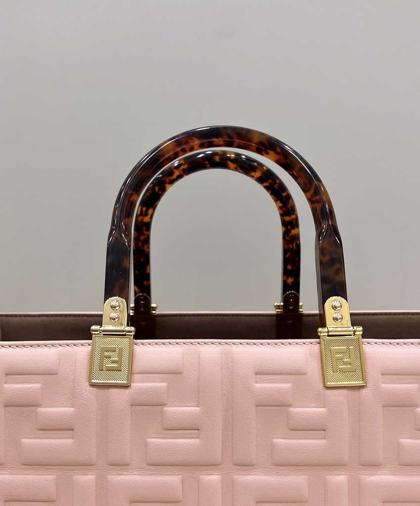 Fendi Sunshine Medium Bag 8BH386 Pink leather shopper - Default Title - View 6