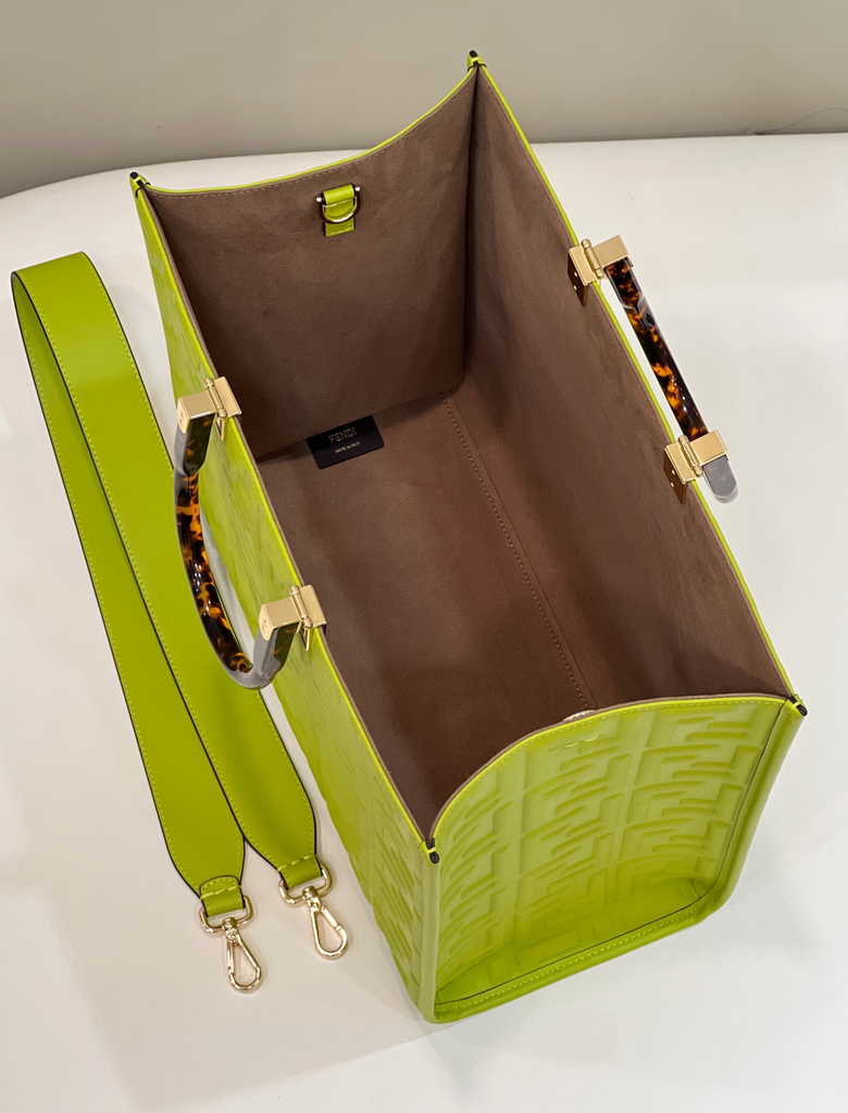 Fendi Sunshine Medium Bag 8BH386 Green leather shopper - Default Title - View 6