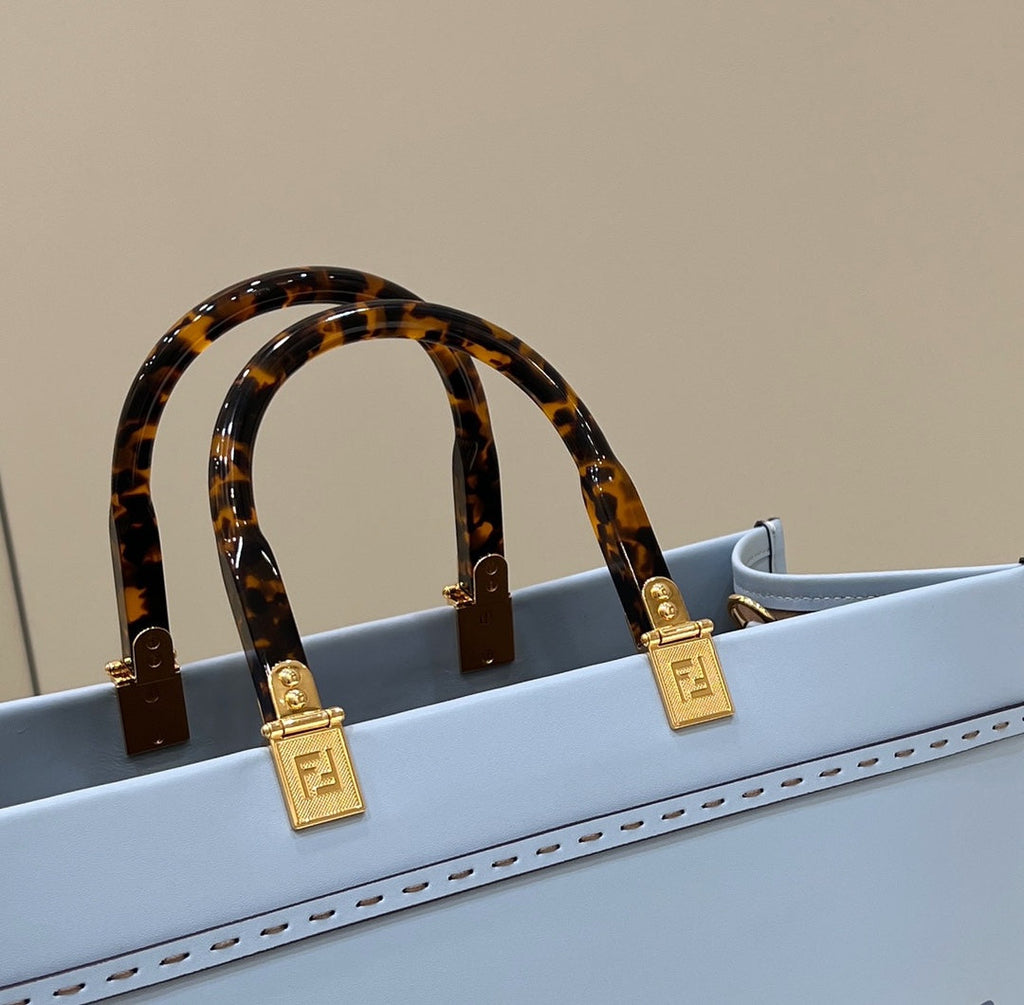 Fendi Sunshine Medium Bag Blue leather shopper 8BH386 - Default Title - View 5