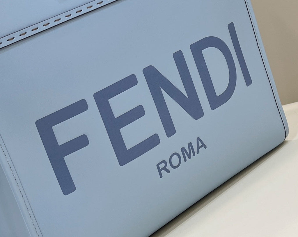 Fendi Sunshine Medium Bag Blue leather shopper 8BH386 - Default Title - View 6
