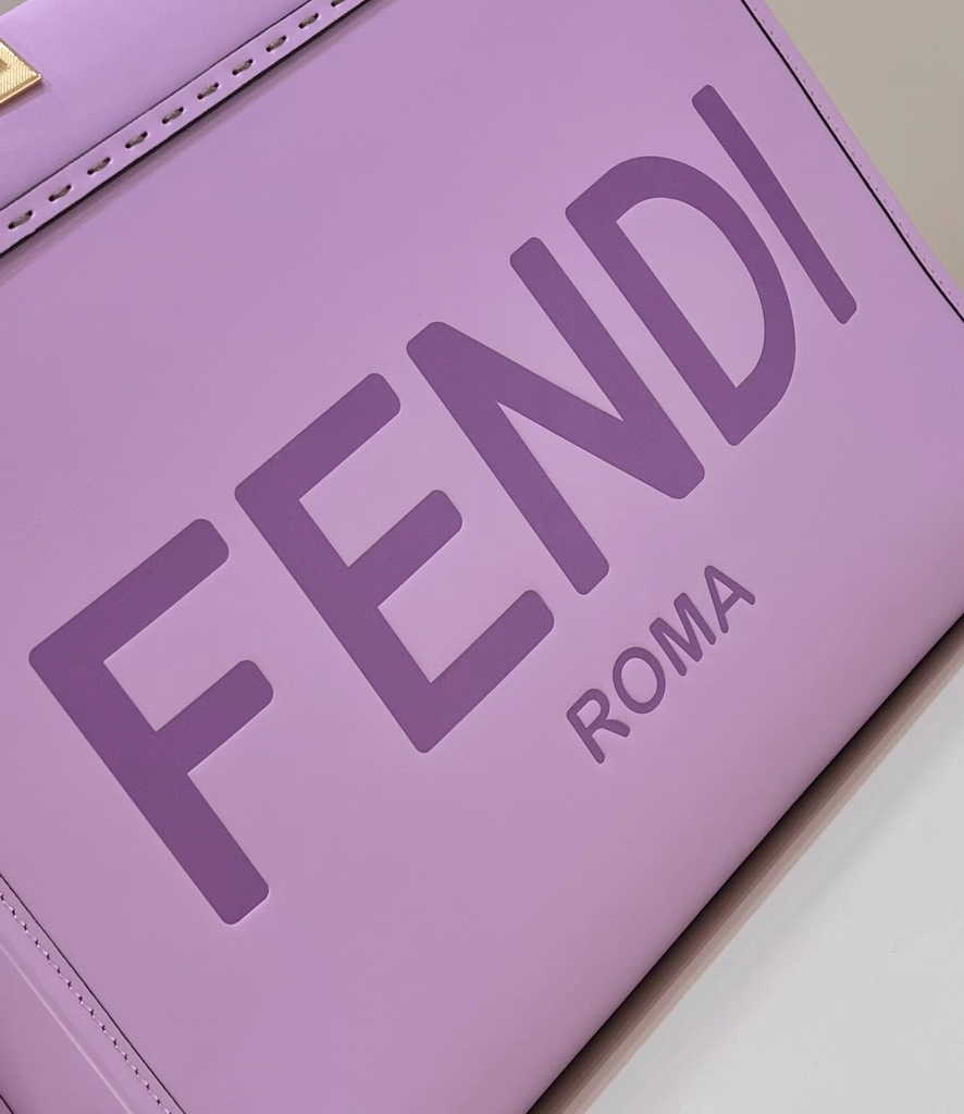 Fendi Sunshine Medium Bag Purple leather shopper 8BH386 - Default Title - View 6