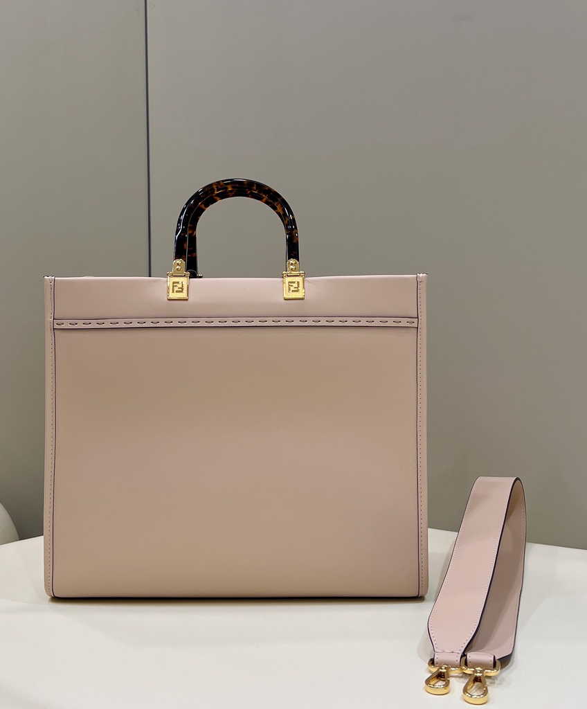 Fendi Sunshine Medium Bag Pale pink leather shopper 8BH386 - Default Title - View 4