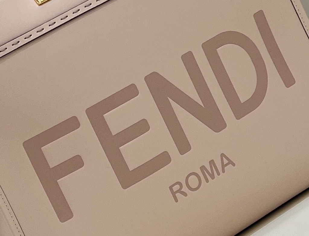 Fendi Sunshine Medium Bag Pale pink leather shopper 8BH386 - Default Title - View 7
