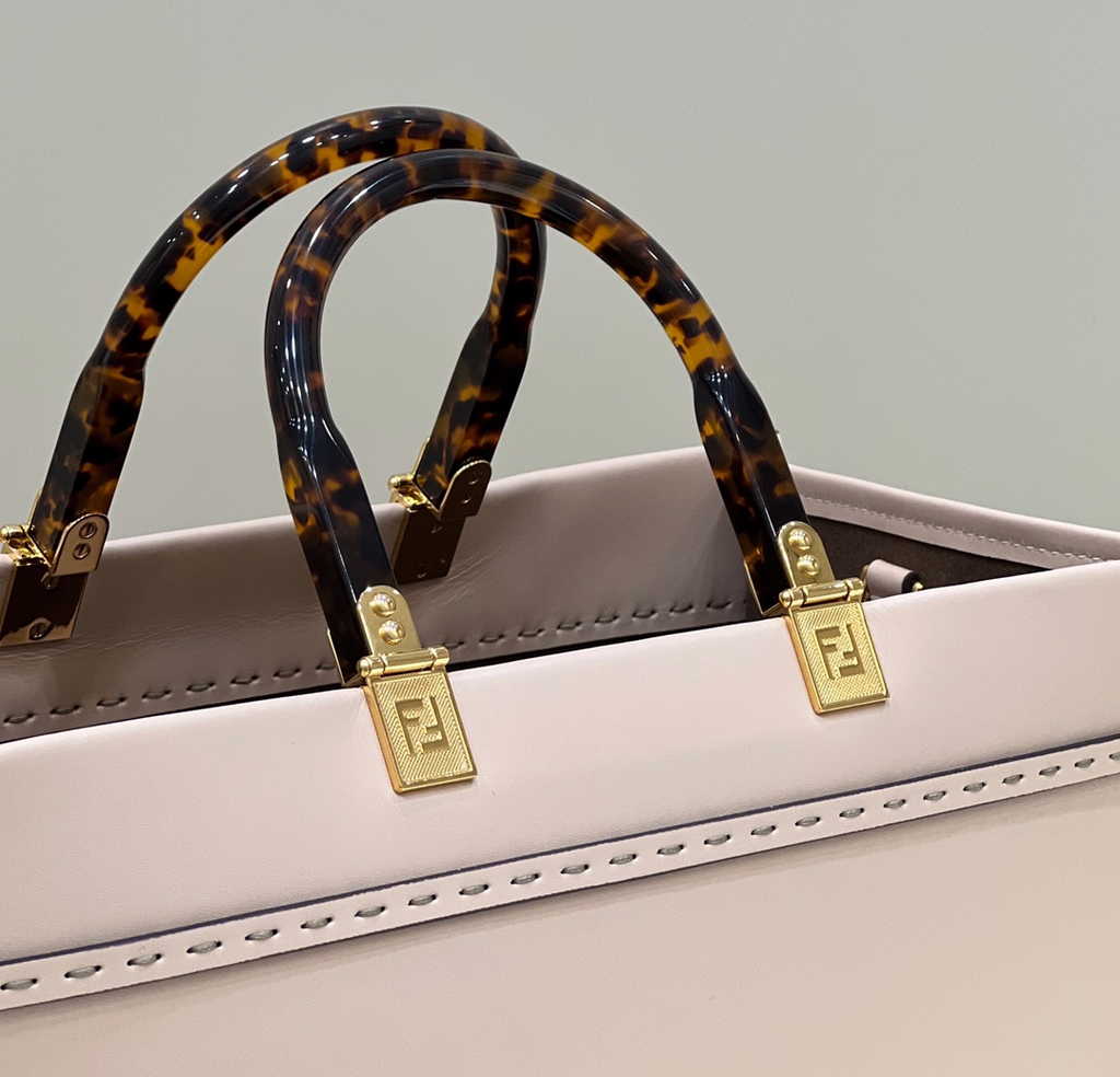 Fendi Sunshine Medium Bag Pale pink leather shopper 8BH386 - Default Title - View 8