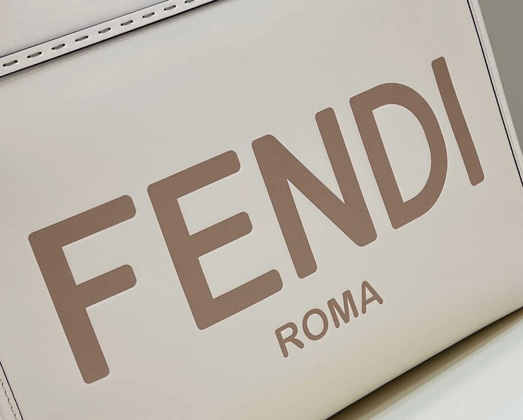 Fendi Sunshine Medium Bag Beige leather shopper 8BH386 - Default Title - View 5
