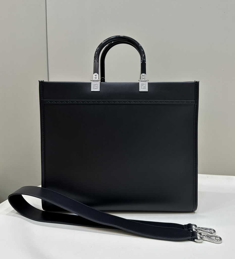 Fendi Sunshine Medium Bag 8BH386 Black leather shopper - Default Title - View 2