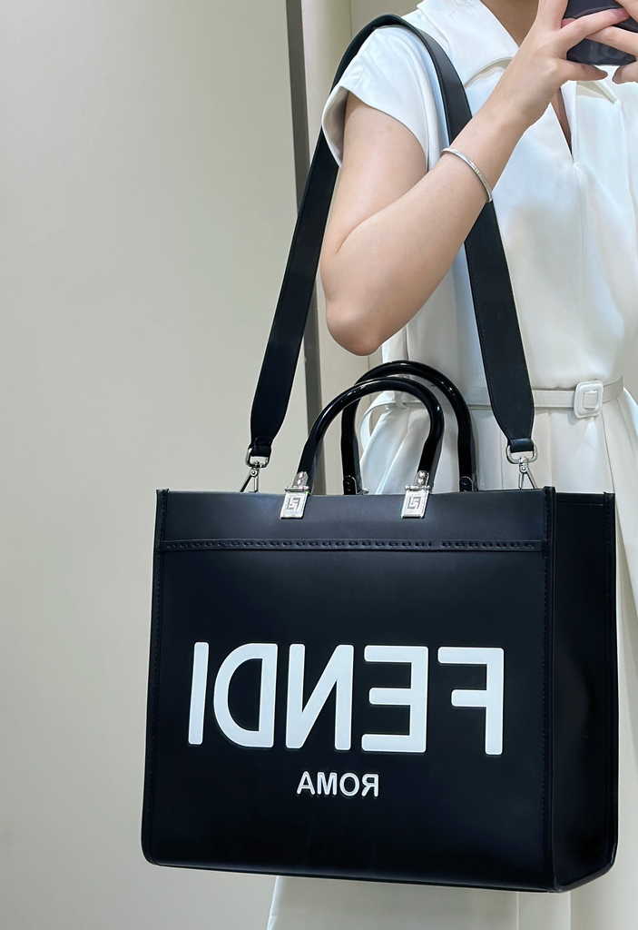 Fendi Sunshine Medium Bag 8BH386 Black leather shopper - Default Title - View 11