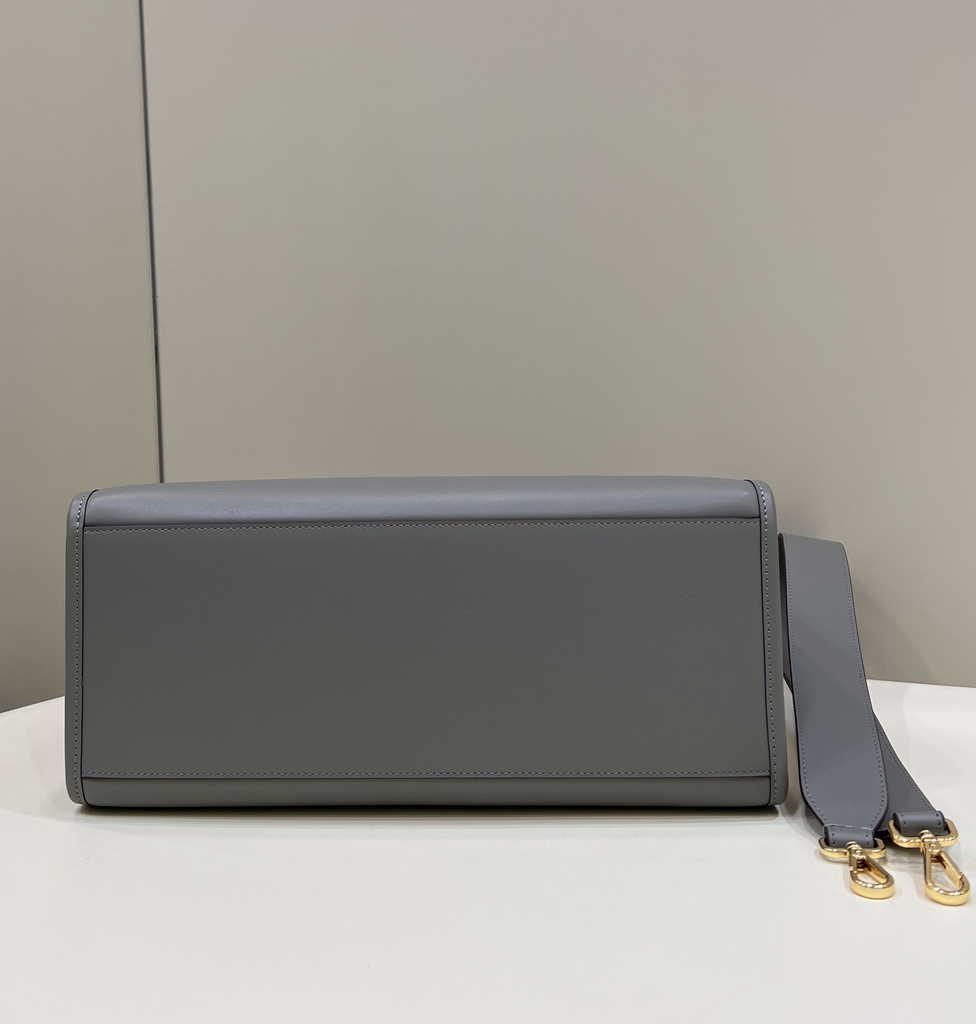 Fendi Sunshine Medium Bag Gray leather shopper 8BH386 - Default Title - View 5