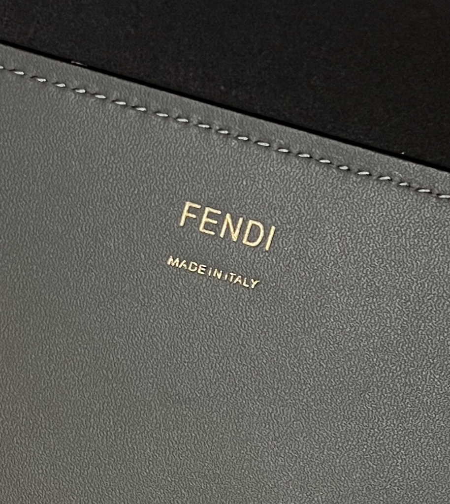 Fendi Sunshine Medium Bag Gray leather shopper 8BH386 - Default Title - View 8