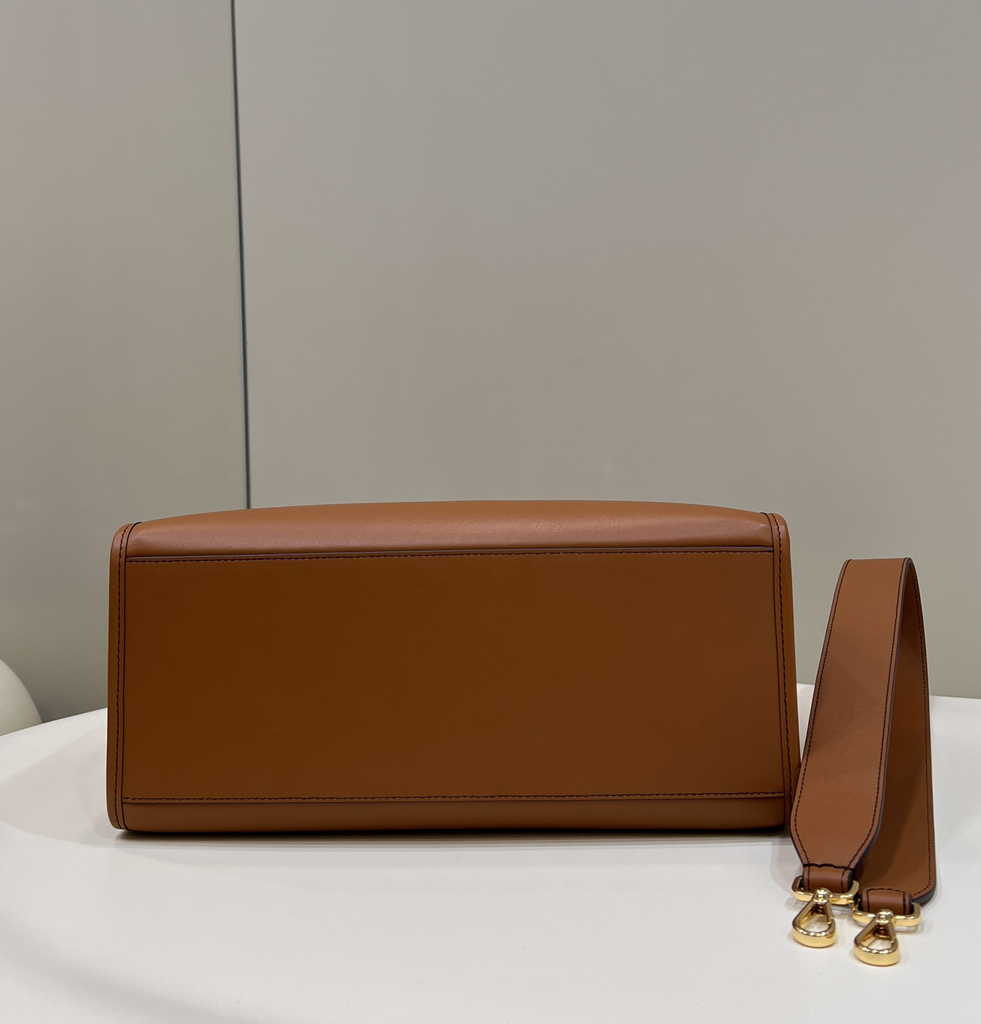 Fendi Sunshine Medium Brown leather shopper 8BH386 - Default Title - View 5