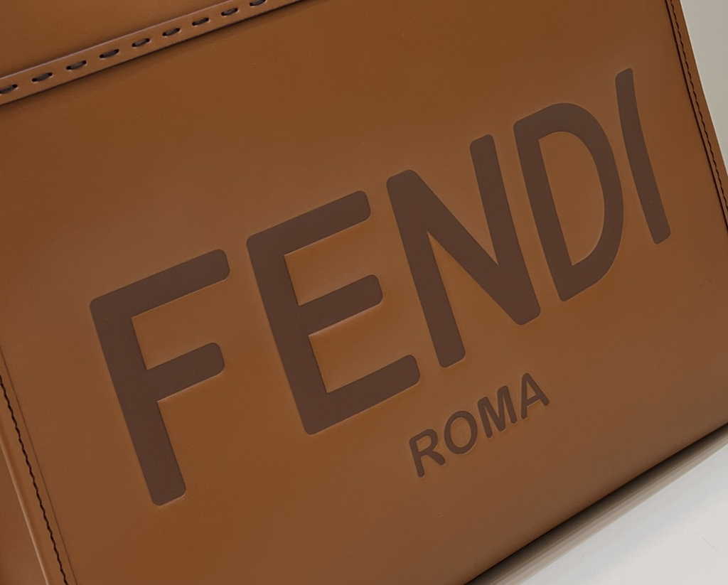 Fendi Sunshine Medium Brown leather shopper 8BH386 - Default Title - View 7
