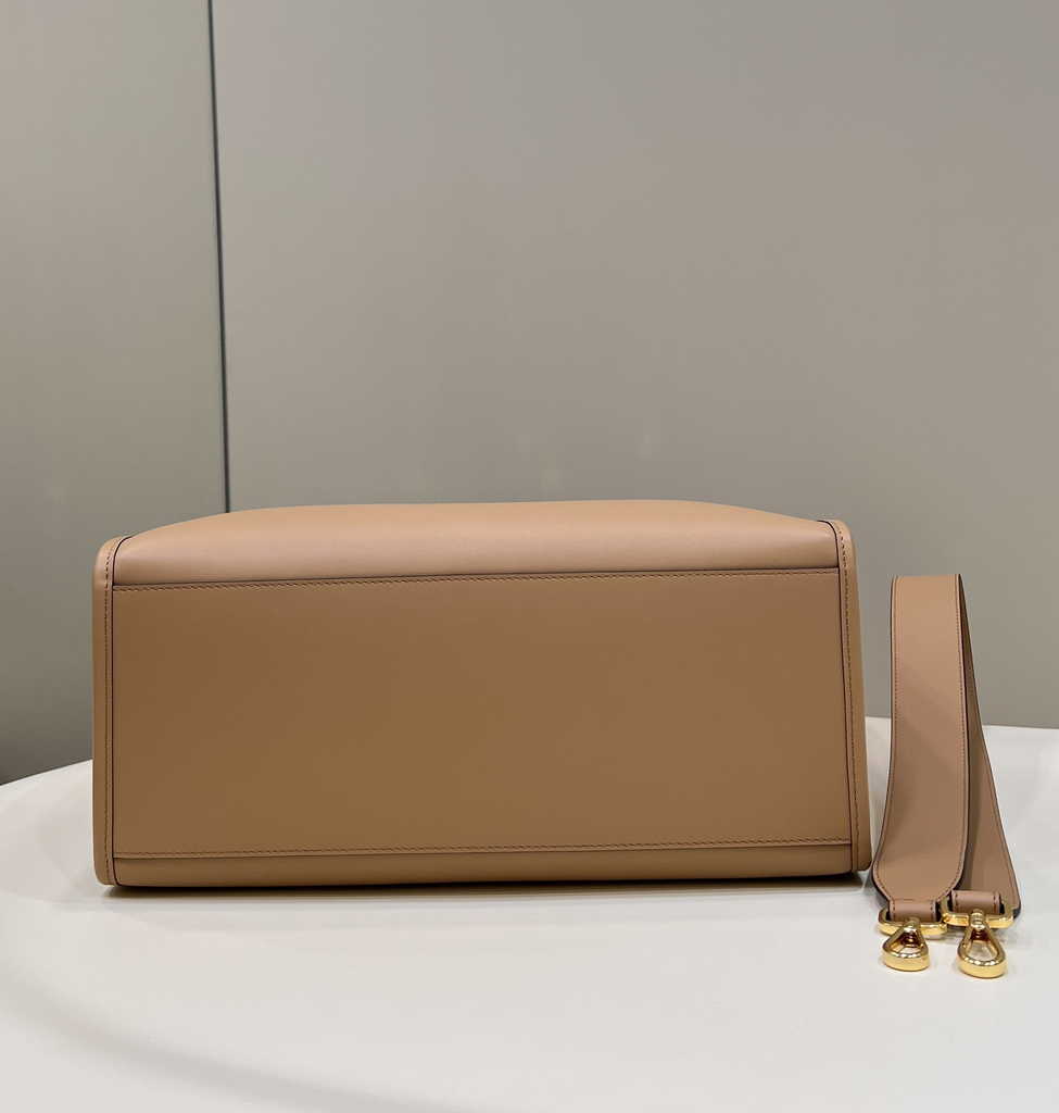 Fendi Sunshine Medium Bag Dark Beige leather shopper 8BH386 - Default Title - View 4