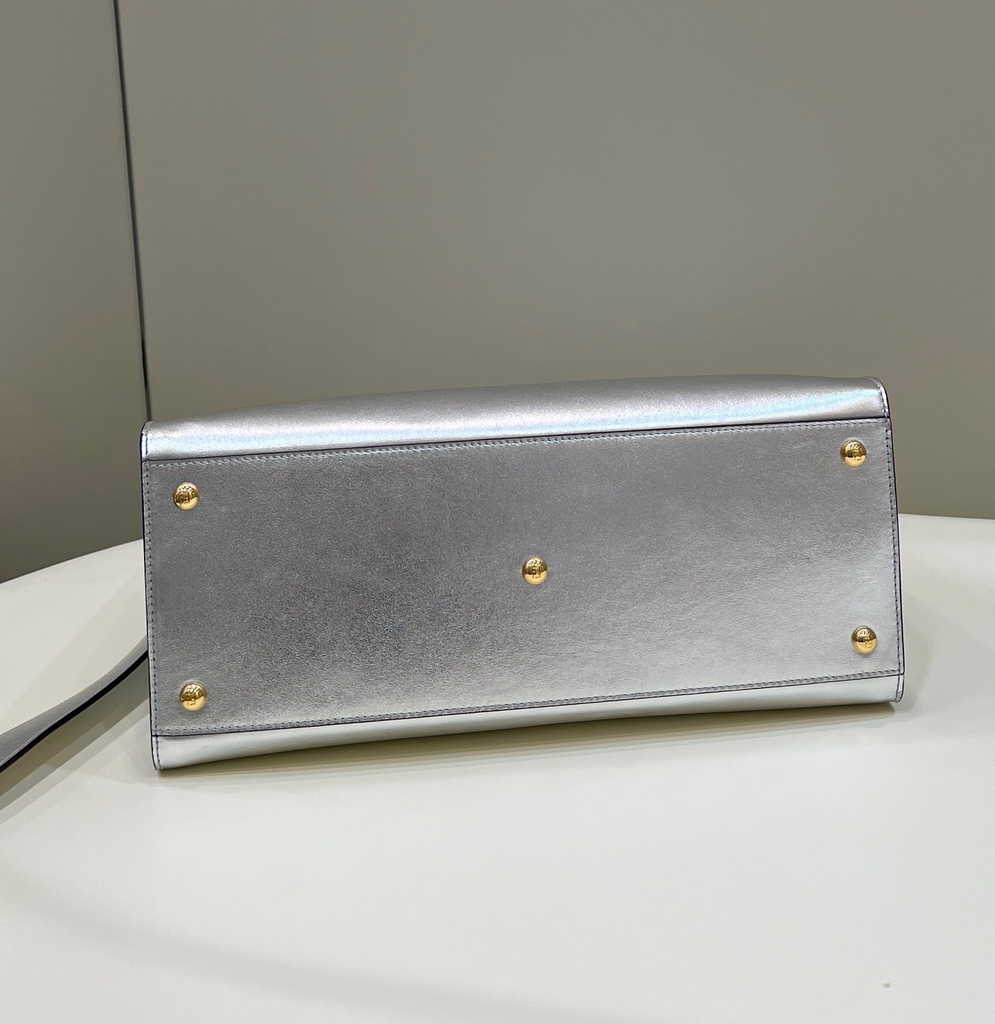Fendi Sunshine Medium Silver leather shopper 8BH386 - Default Title - View 10