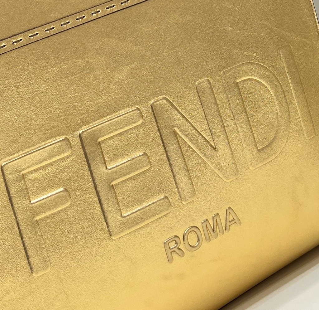 Fendi Sunshine Medium Gold leather shopper 8BH386 - Default Title - View 7