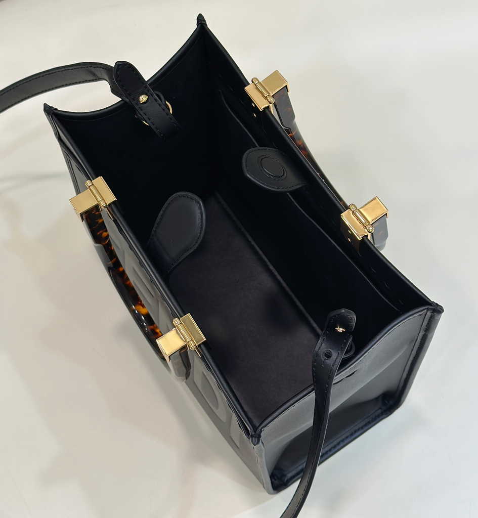 Fendi Sunshine Small Bag 8BH394 Black leather shopper - Default Title - View 5