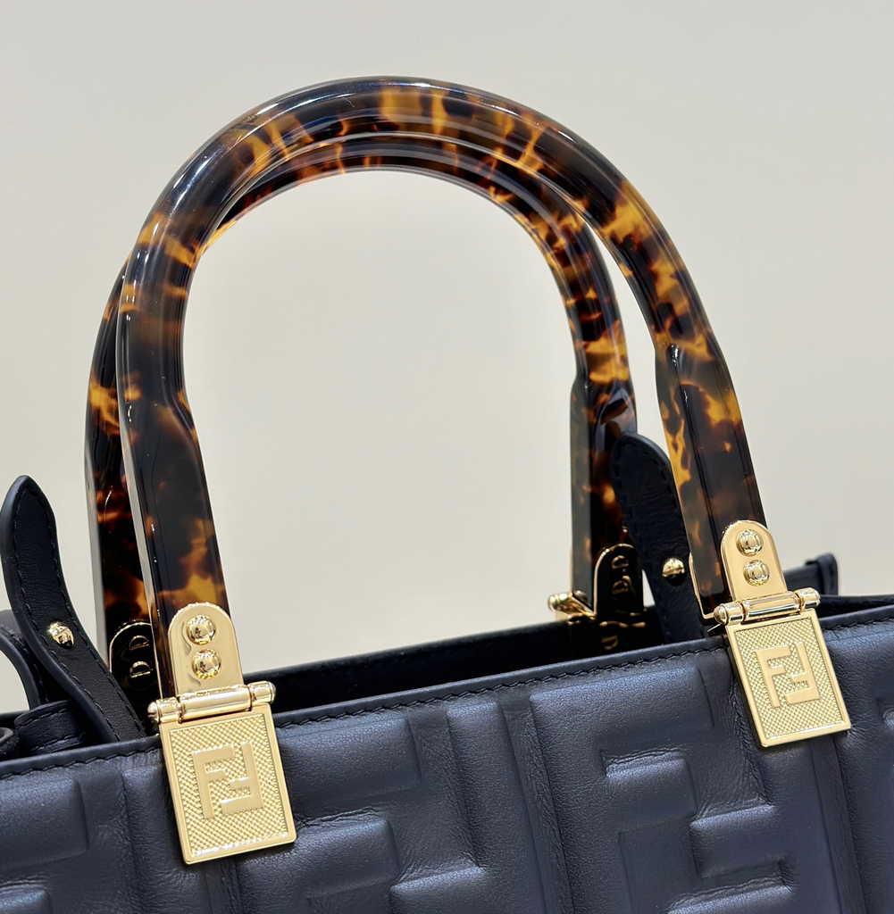 Fendi Sunshine Small Bag Black leather shopper 8BH394 - Default Title - View 5