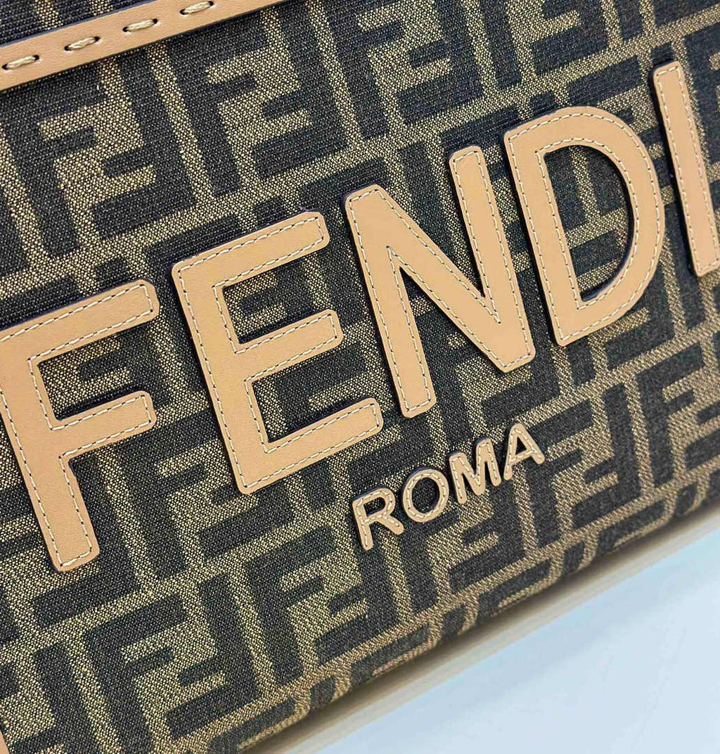 Fendi Sunshine Small Bag Brown FF leather 8BH394 - Default Title - View 6