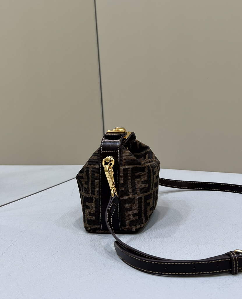Fendi Vintage FF Zucca Canvas Mini Cosmetic Bag 0165 Brown - Default Title - View 2
