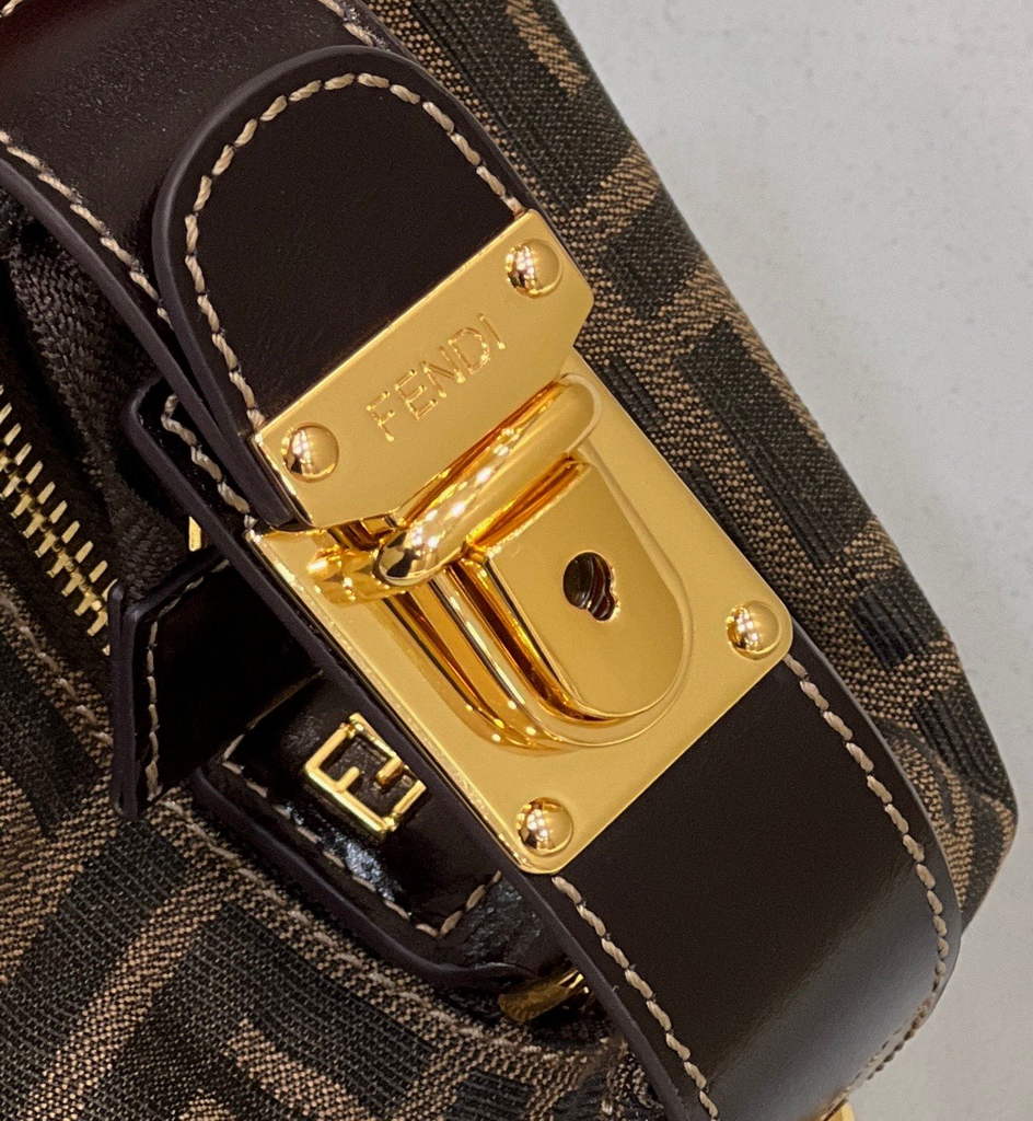 Fendi Vintage FF Zucca Canvas Mini Cosmetic Bag 0165 Brown - Default Title - View 4