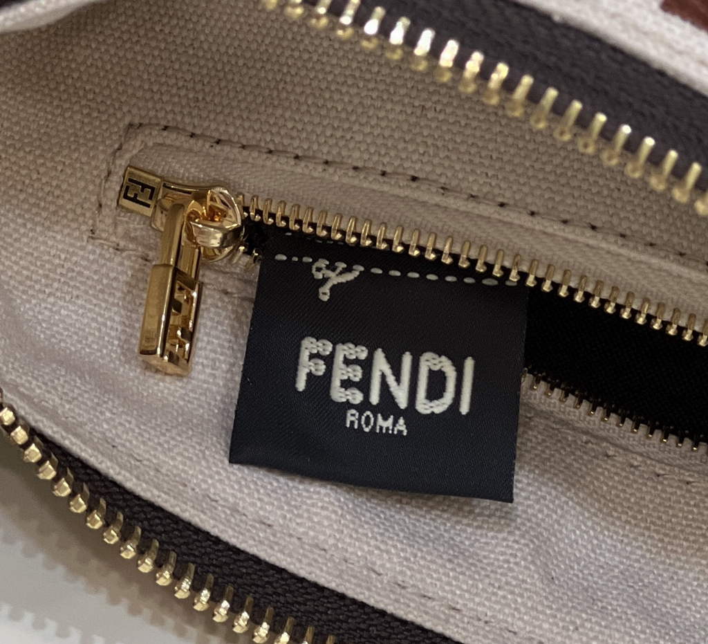 Fendi Vintage FF Zucca Canvas Mini Cosmetic Bag 0165 Tan - Default Title - View 7