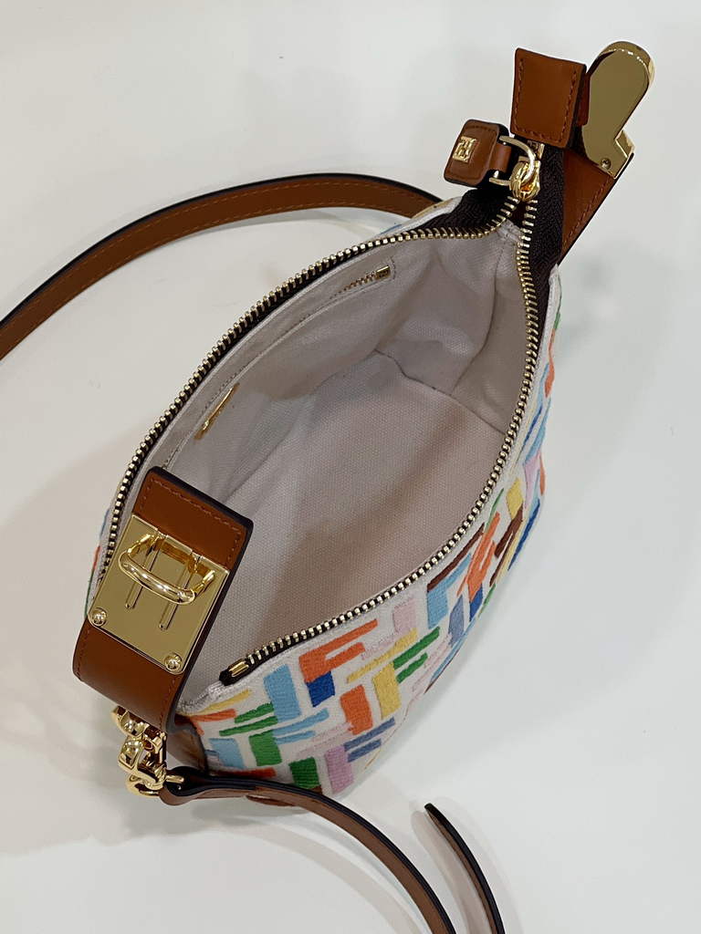 Fendi Vintage FF Zucca Canvas Mini Cosmetic Bag 0165 Tan - Default Title - View 9