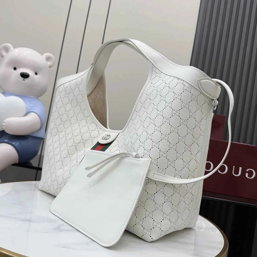 Gucci Giglio large tote bag 853971 White soft GG leather