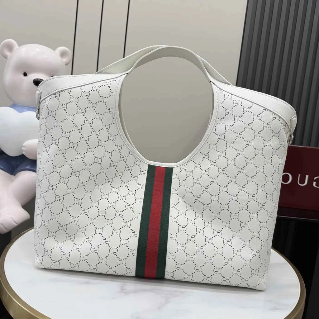 Gucci Giglio large tote bag 853971 White soft GG leather
