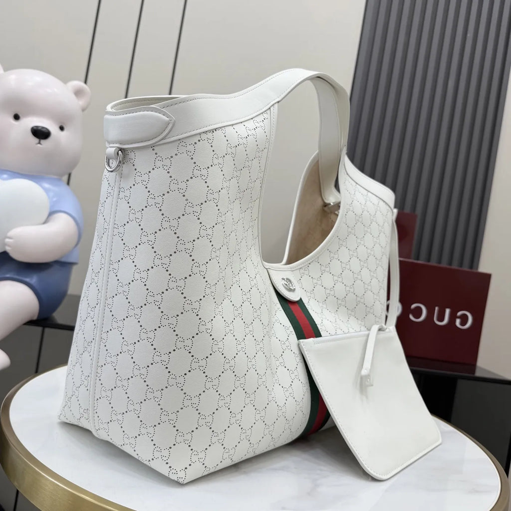 Gucci Giglio large tote bag 853971 White soft GG leather