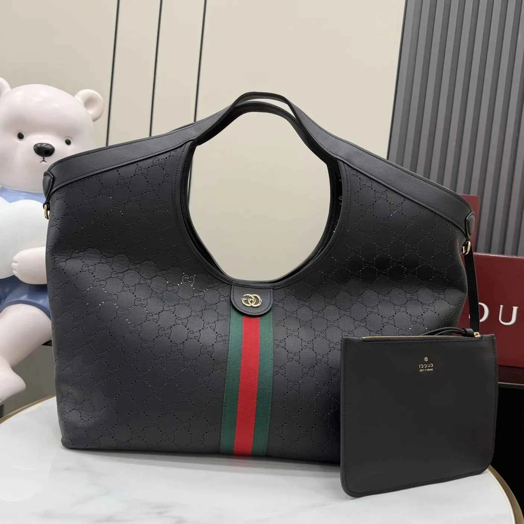 Gucci Giglio large tote bag 853971 Black soft GG leather
