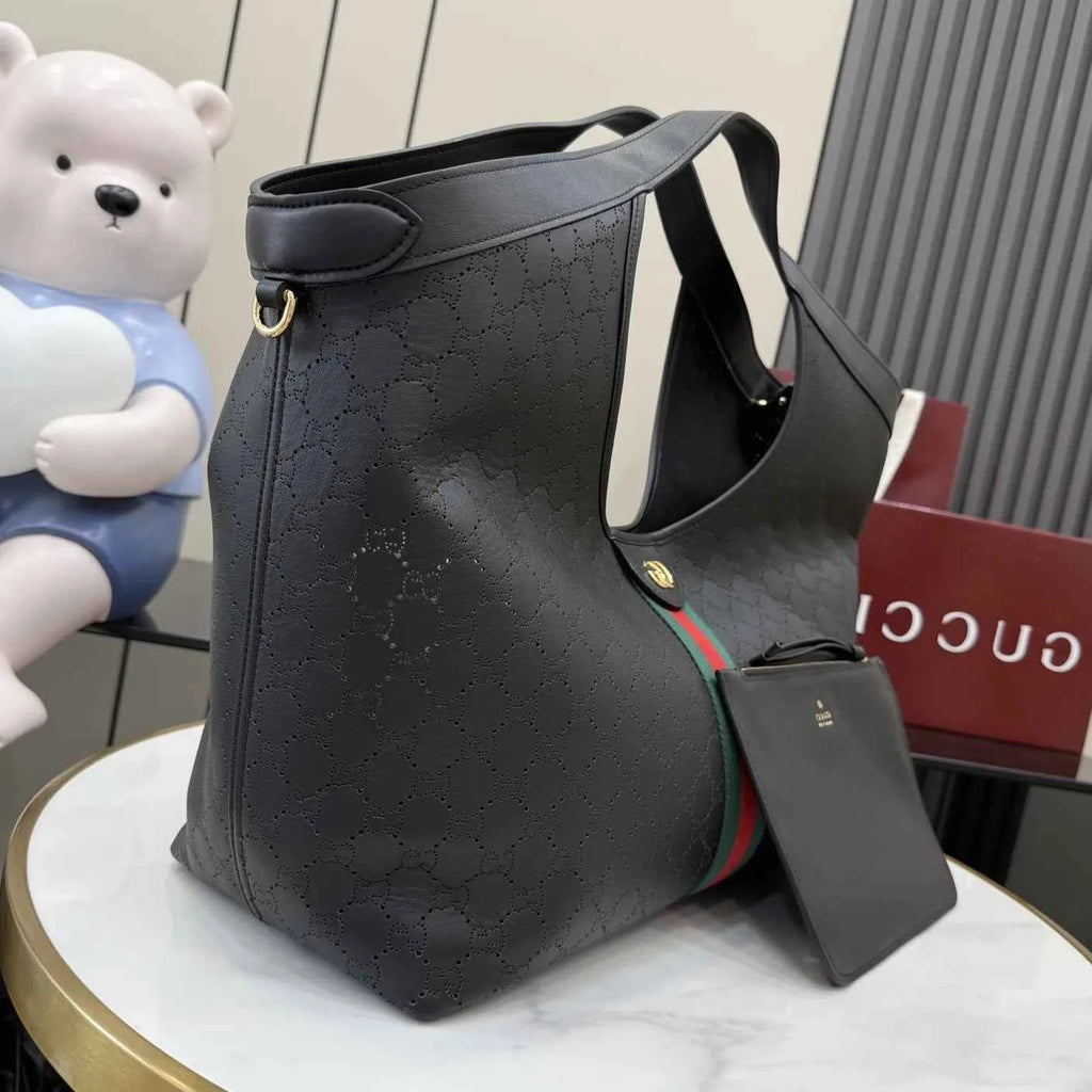 Gucci Giglio large tote bag 853971 Black soft GG leather